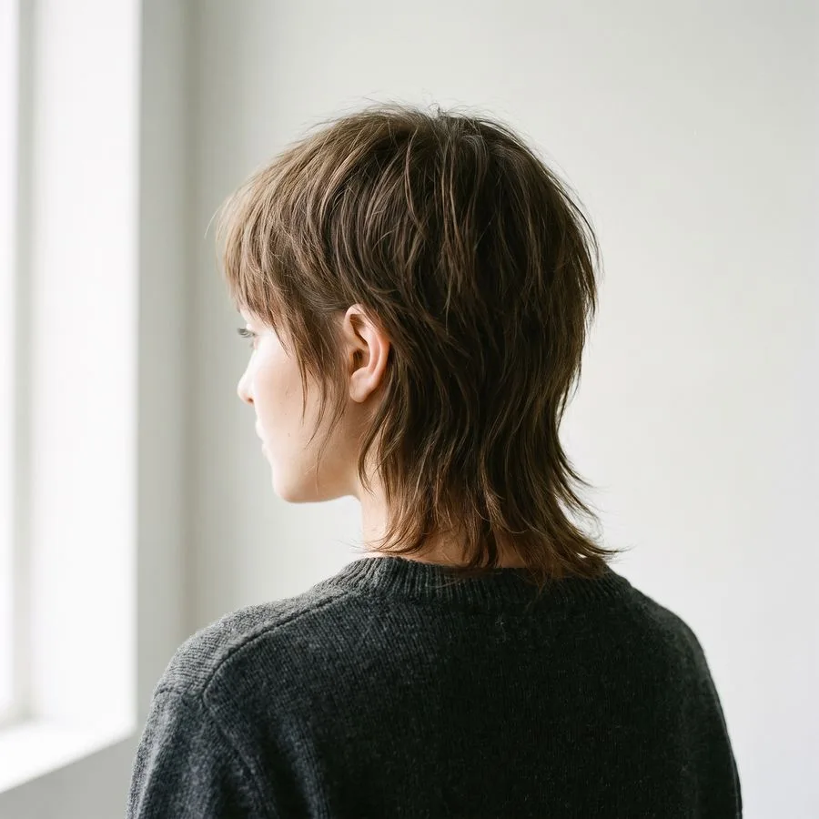 Wispy fringe — fine, feathery see-through pieces resting lightly across the forehead